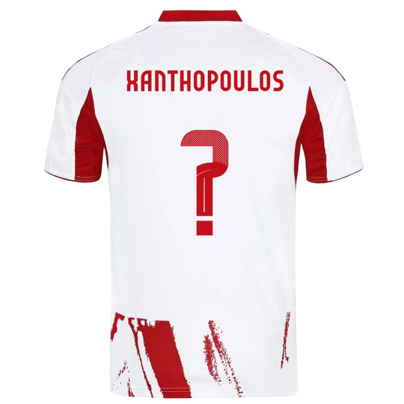 Danxen Män Giannis Xanthopoulos #0 Vit Röd Bortatröja Matchtröjor 2025/26 Tröjor T-Tröja