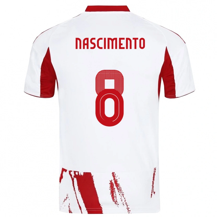 Danxen Män Diogo Nascimento #8 Vit Röd Bortatröja Matchtröjor 2025/26 Tröjor T-Tröja