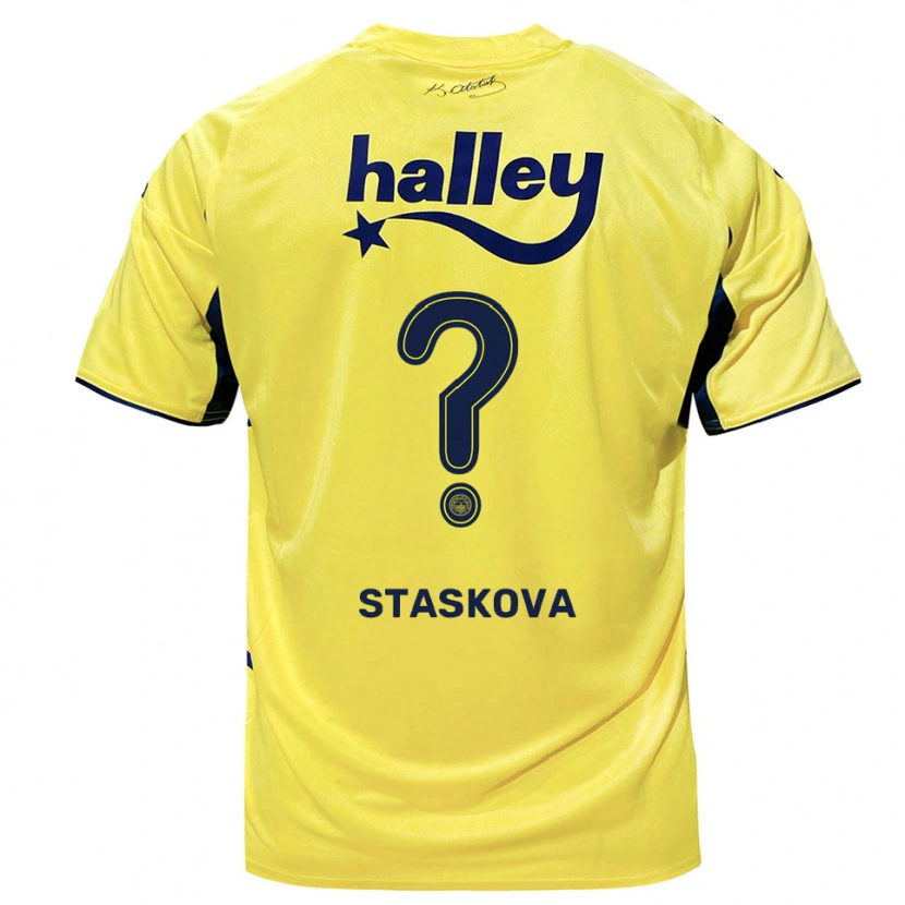 Danxen Män Andrea Stašková #0 Gul Marinblå Bortatröja Matchtröjor 2025/26 Tröjor T-Tröja