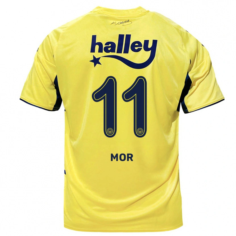 Danxen Män Emre Mor #11 Gul Marinblå Bortatröja Matchtröjor 2025/26 Tröjor T-Tröja
