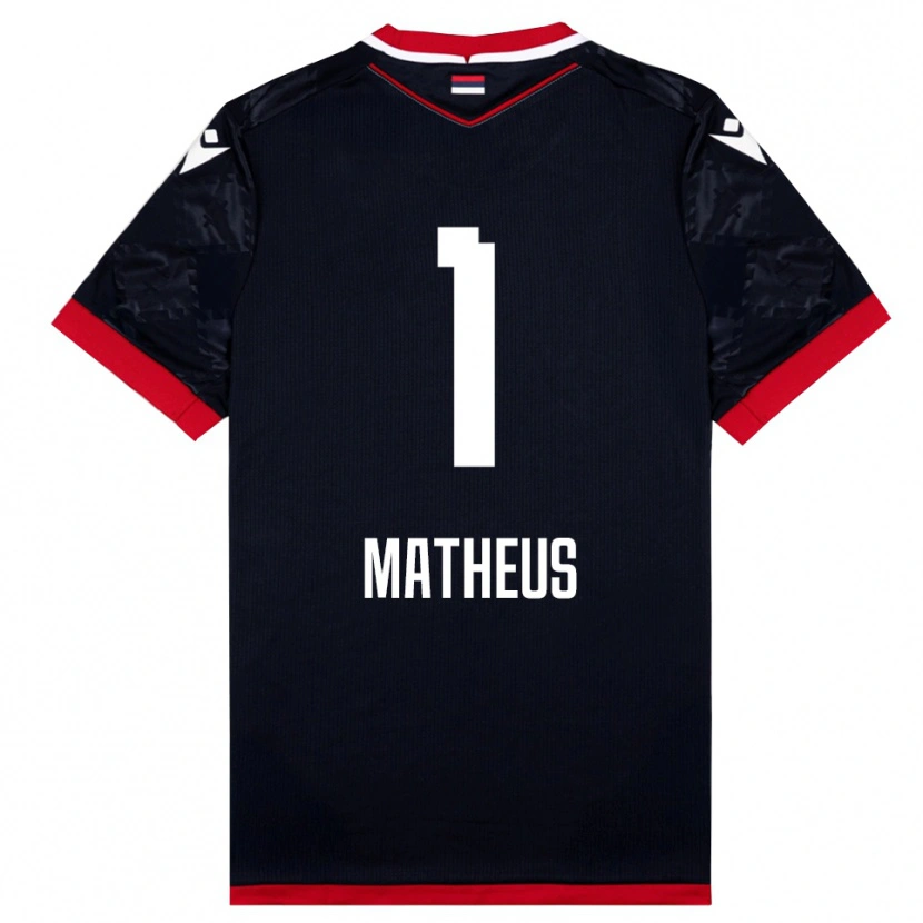 Danxen Män Matheus #1 Svart Röd Bortatröja Matchtröjor 2025/26 Tröjor T-Tröja