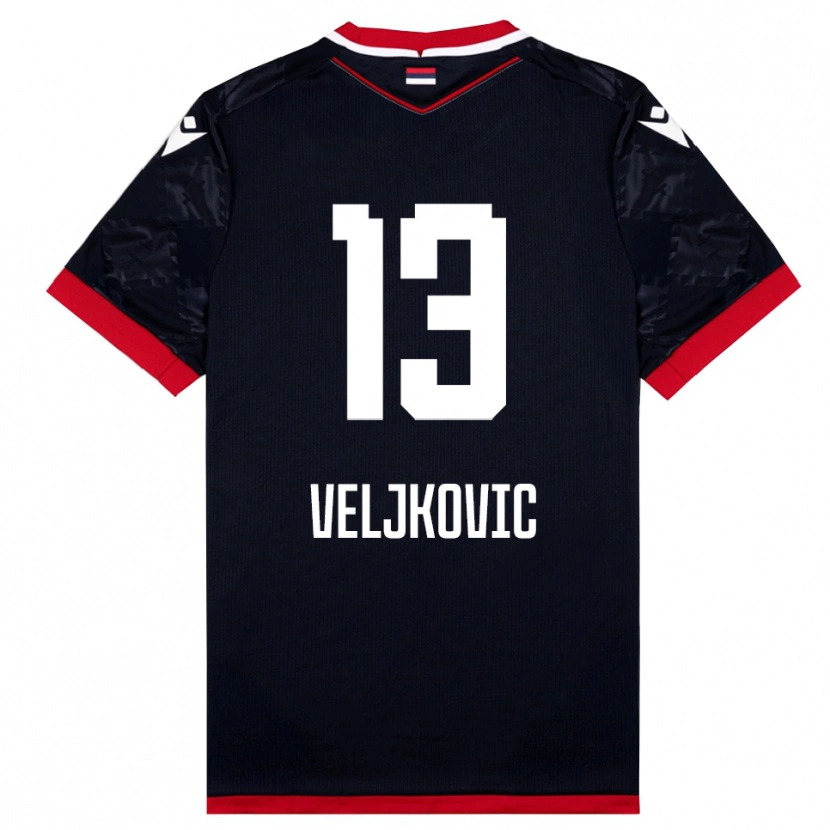 Danxen Män Milos Veljkovic #13 Svart Röd Bortatröja Matchtröjor 2025/26 Tröjor T-Tröja