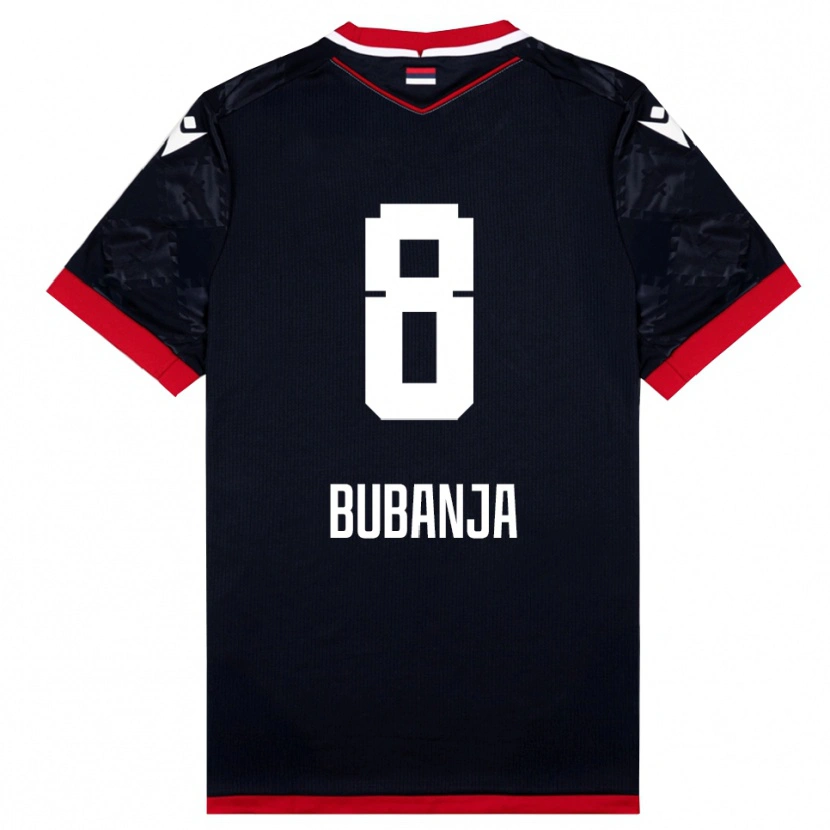 Danxen Män Igor Bubanja #8 Svart Röd Bortatröja Matchtröjor 2025/26 Tröjor T-Tröja