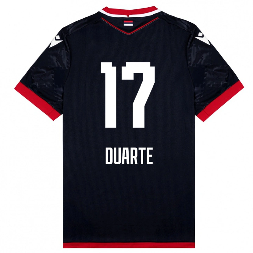Danxen Män Bruno Duarte #17 Svart Röd Bortatröja Matchtröjor 2025/26 Tröjor T-Tröja