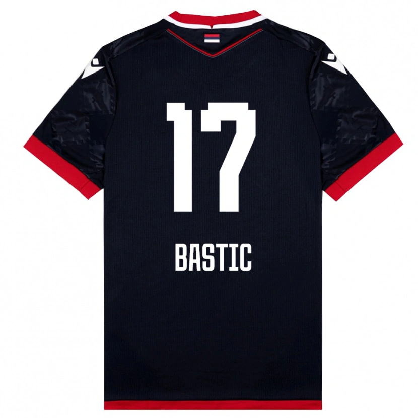 Danxen Män Aleksa Bastic #17 Svart Röd Bortatröja Matchtröjor 2025/26 Tröjor T-Tröja