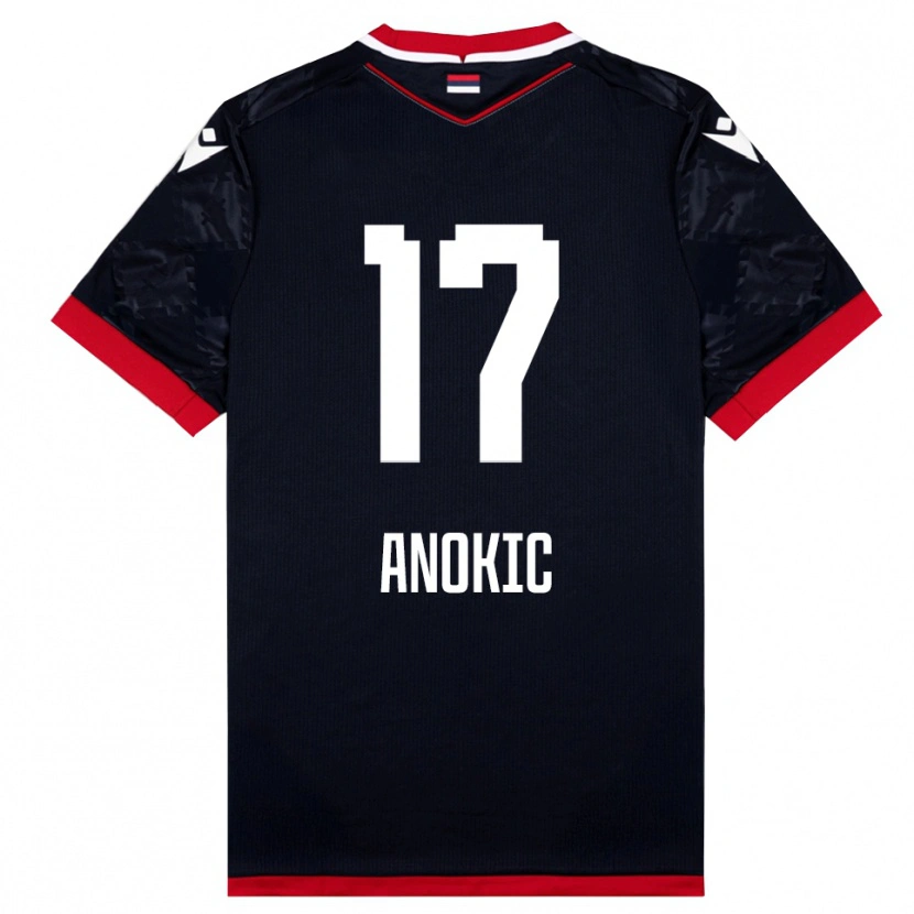 Danxen Män Dragan Anokic #17 Svart Röd Bortatröja Matchtröjor 2025/26 Tröjor T-Tröja