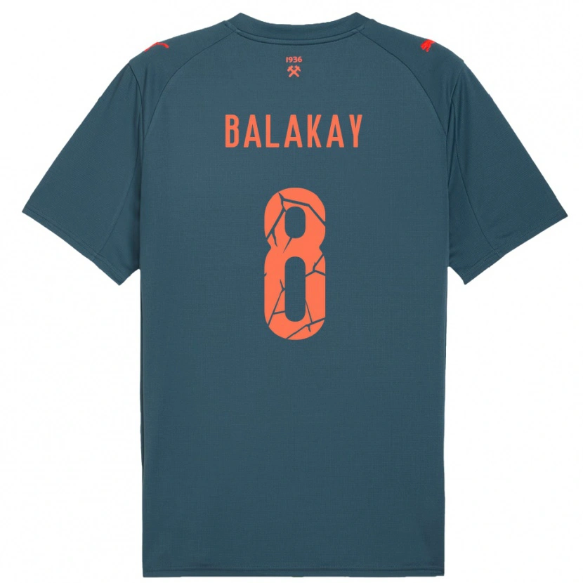Danxen Män Oleksandr Balakay #8 Marinblå Röd Bortatröja Matchtröjor 2025/26 Tröjor T-Tröja
