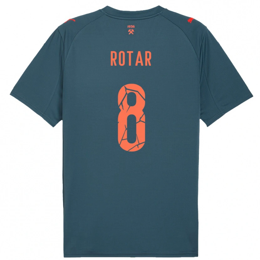 Danxen Män Kyryl Rotar #8 Marinblå Röd Bortatröja Matchtröjor 2025/26 Tröjor T-Tröja