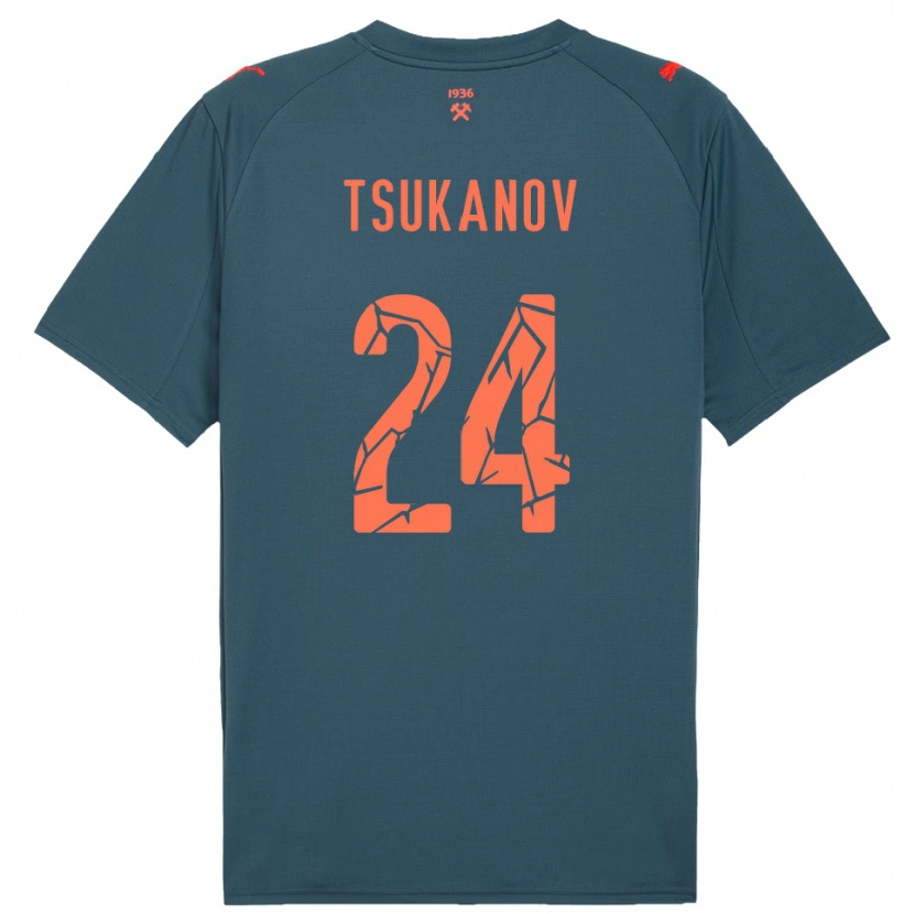 Danxen Män Viktor Tsukanov #24 Marinblå Röd Bortatröja Matchtröjor 2025/26 Tröjor T-Tröja