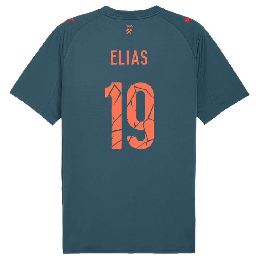 Danxen Män Kauã Elias #19 Marinblå Röd Bortatröja Matchtröjor 2025/26 Tröjor T-Tröja
