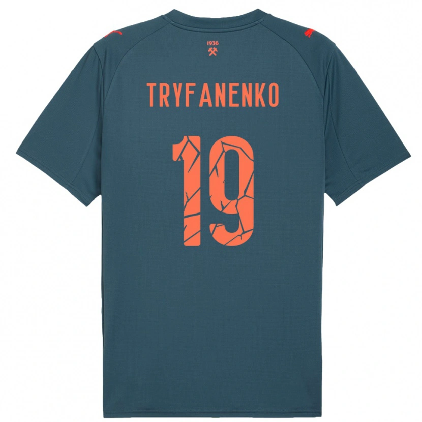Danxen Män Bogdan Tryfanenko #19 Marinblå Röd Bortatröja Matchtröjor 2025/26 Tröjor T-Tröja