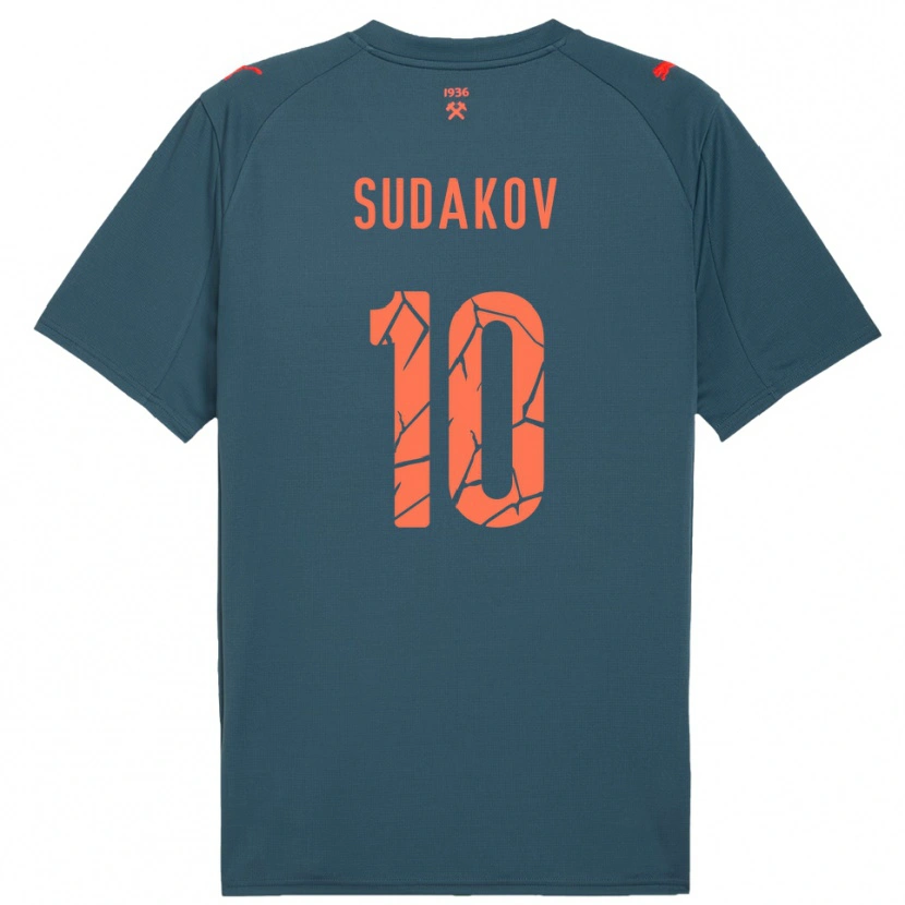Danxen Män Georgiy Sudakov #10 Marinblå Röd Bortatröja Matchtröjor 2025/26 Tröjor T-Tröja