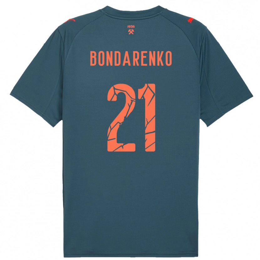 Danxen Män Artem Bondarenko #21 Marinblå Röd Bortatröja Matchtröjor 2025/26 Tröjor T-Tröja