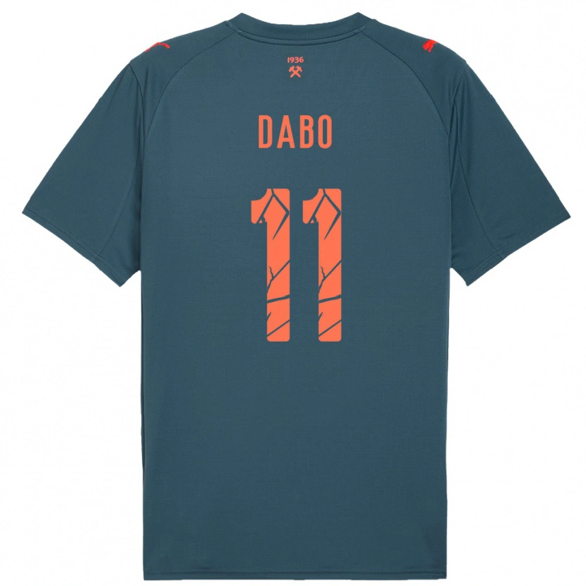 Danxen Män Ibrahima Dabo #11 Marinblå Röd Bortatröja Matchtröjor 2025/26 Tröjor T-Tröja