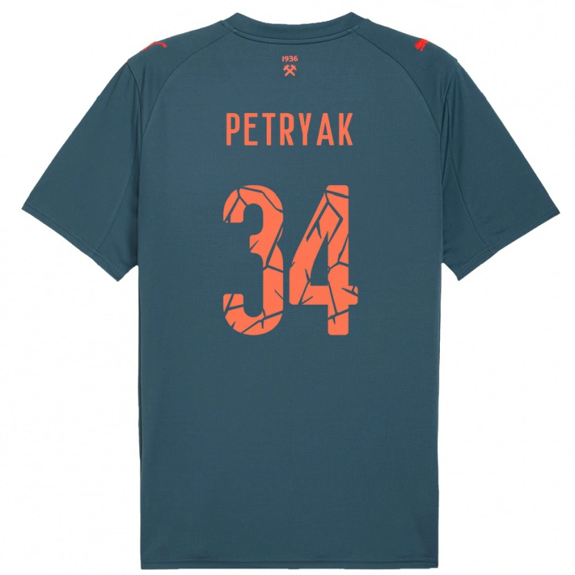 Danxen Män Ivan Petryak #34 Marinblå Röd Bortatröja Matchtröjor 2025/26 Tröjor T-Tröja