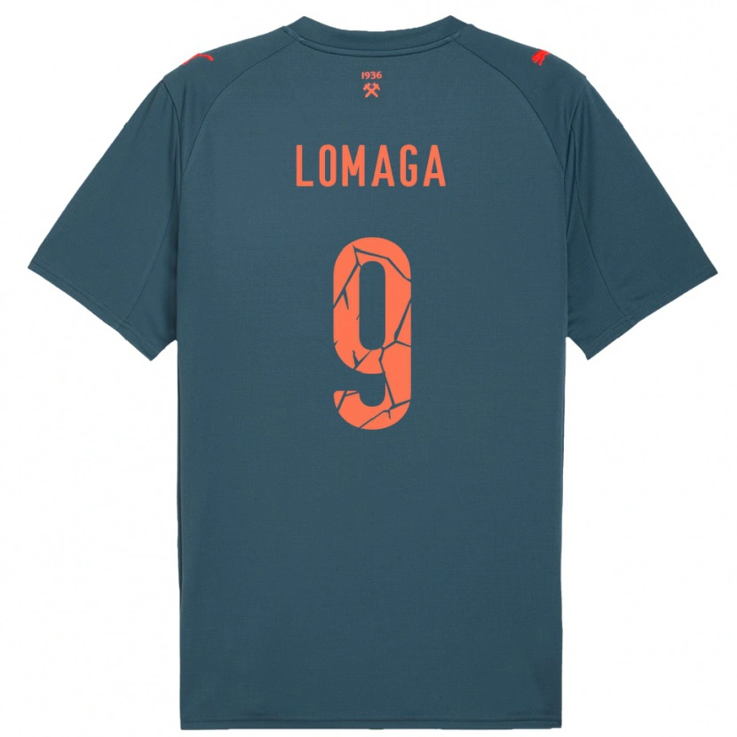 Danxen Män Oleksandr Lomaga #9 Marinblå Röd Bortatröja Matchtröjor 2025/26 Tröjor T-Tröja