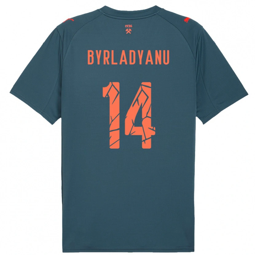Danxen Män Ilya Byrladyanu #14 Marinblå Röd Bortatröja Matchtröjor 2025/26 Tröjor T-Tröja