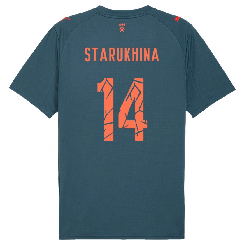 Danxen Män Alina Starukhina #14 Marinblå Röd Bortatröja Matchtröjor 2025/26 Tröjor T-Tröja