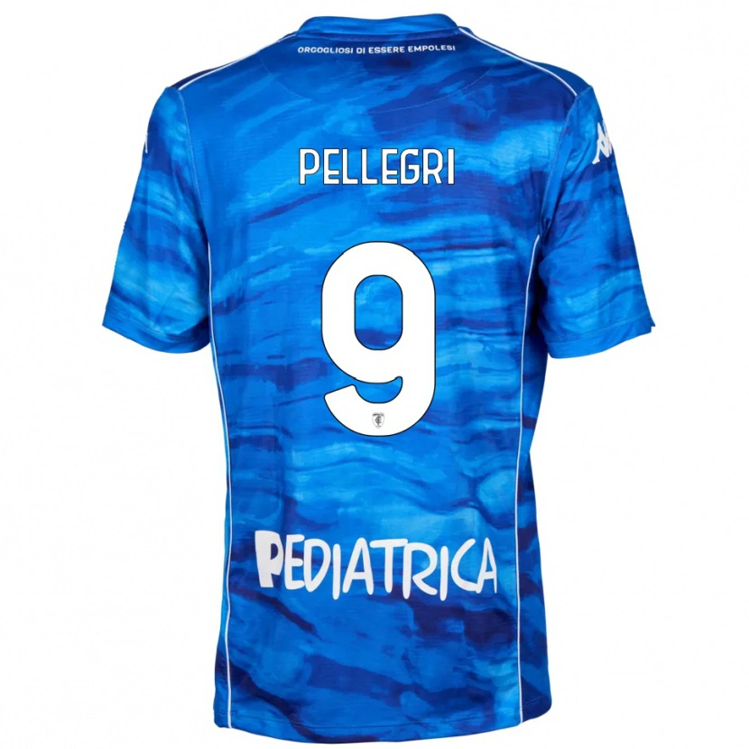 Danxen Kvinnor Pietro Pellegri #9 Blå Vit Hemmatröja Matchtröjor 2025/26 Tröjor T-Tröja