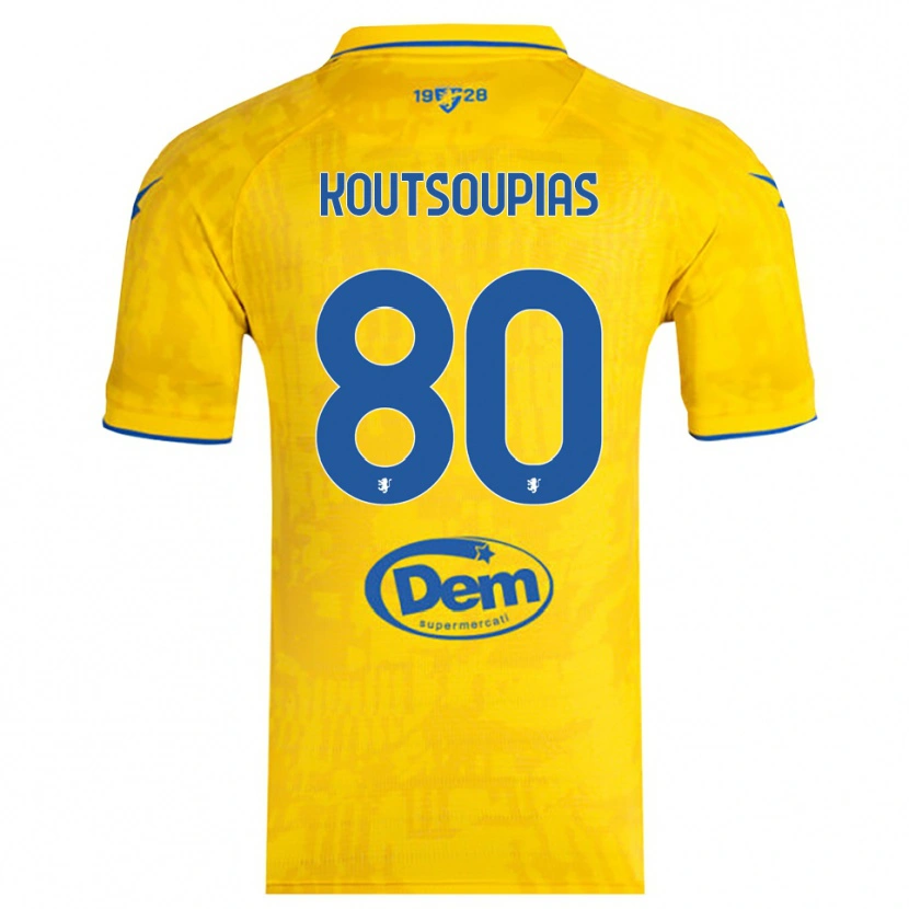 Danxen Kvinnor Ilias Koutsoupias #80 Gul Blå Hemmatröja Matchtröjor 2025/26 Tröjor T-Tröja