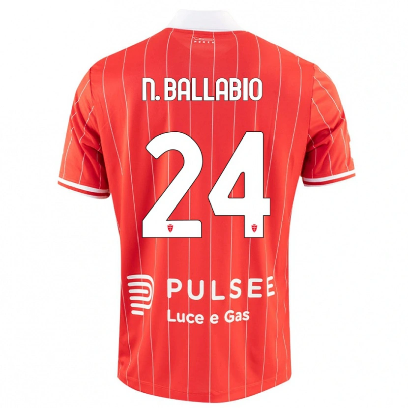 Danxen Kvinnor Nicolò Ballabio #24 Röd Vit Hemmatröja Matchtröjor 2025/26 Tröjor T-Tröja