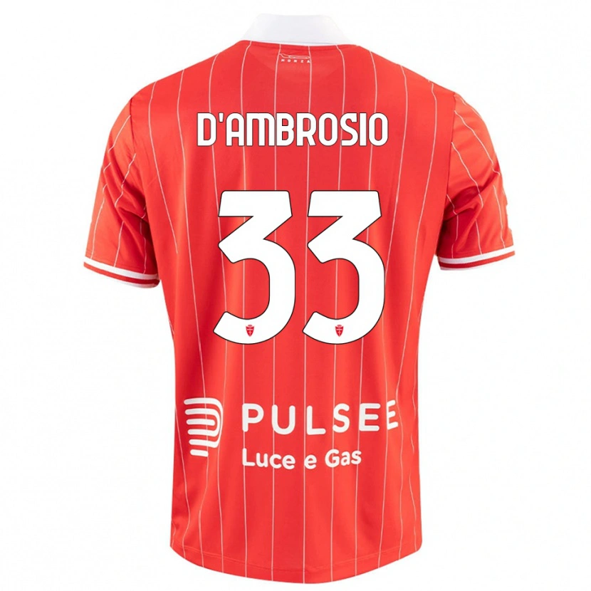 Danxen Kvinnor Danilo D'ambrosio #33 Röd Vit Hemmatröja Matchtröjor 2025/26 Tröjor T-Tröja