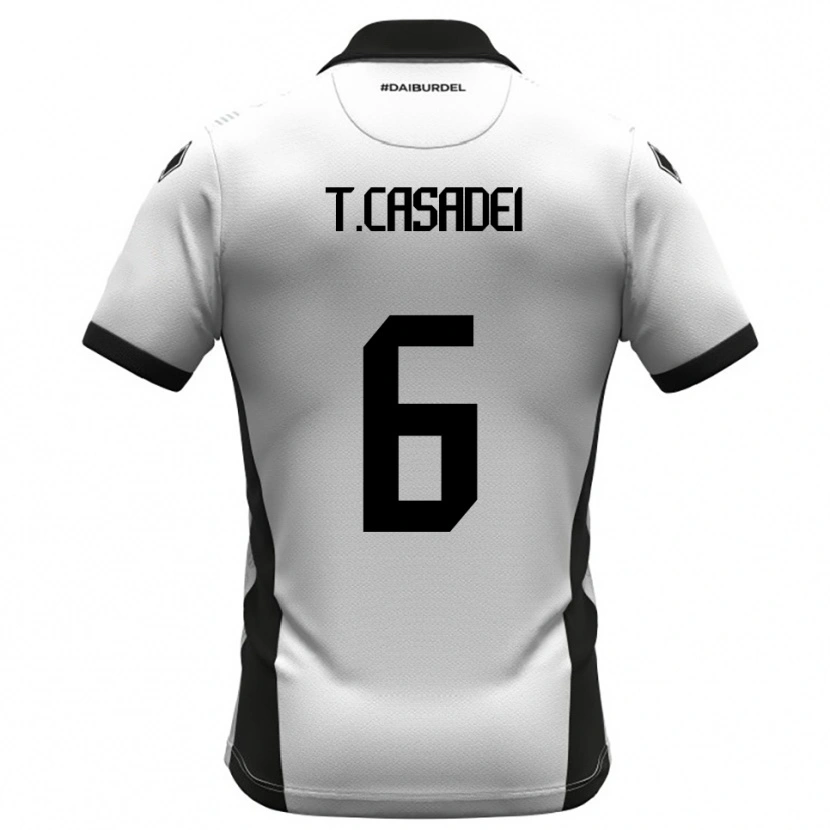Danxen Kvinnor Tommaso Casadei #6 Vit Svart Orange Hemmatröja Matchtröjor 2025/26 Tröjor T-Tröja