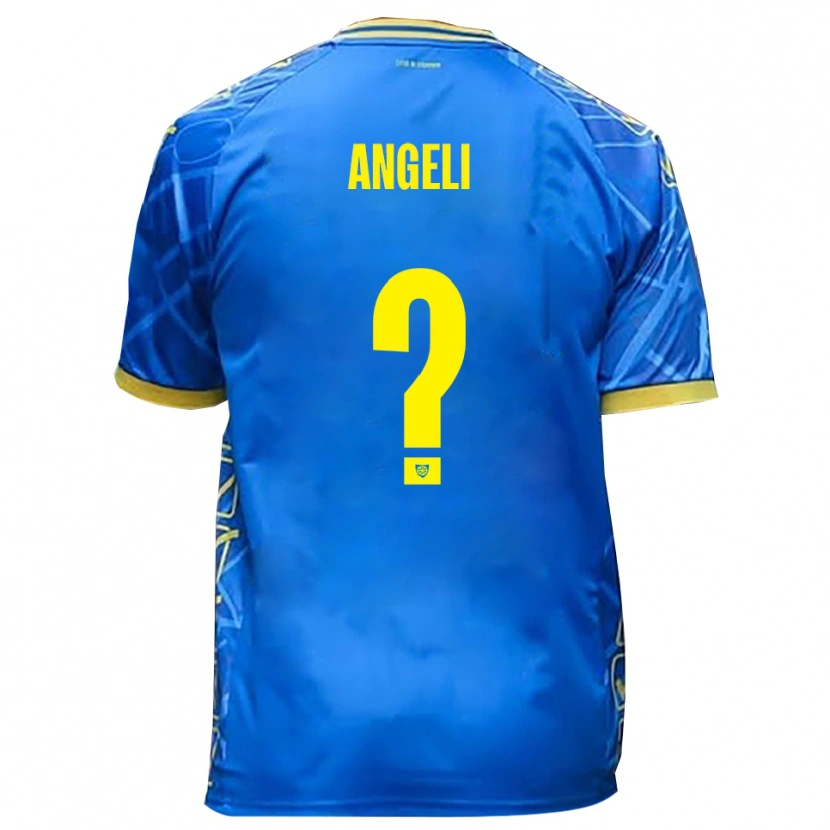 Danxen Kvinnor Mattia Angeli #0 Himmelsblått Gult Hemmatröja Matchtröjor 2025/26 Tröjor T-Tröja