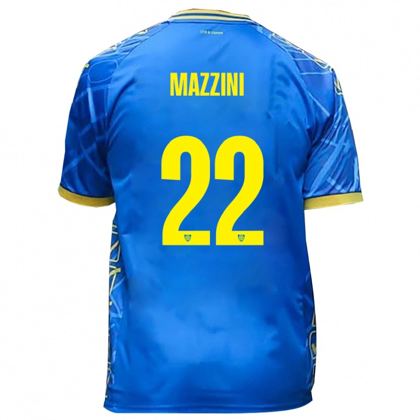 Danxen Kvinnor Stefano Mazzini #22 Himmelsblått Gult Hemmatröja Matchtröjor 2025/26 Tröjor T-Tröja