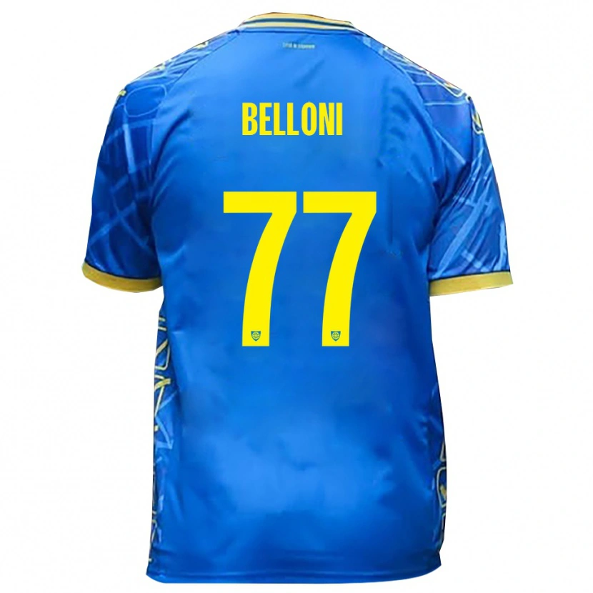 Danxen Kvinnor Niccolò Belloni #77 Himmelsblått Gult Hemmatröja Matchtröjor 2025/26 Tröjor T-Tröja