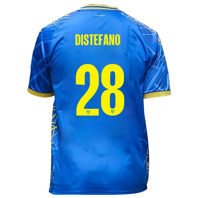 Danxen Kvinnor Filippo Distefano #28 Himmelsblått Gult Hemmatröja Matchtröjor 2025/26 Tröjor T-Tröja