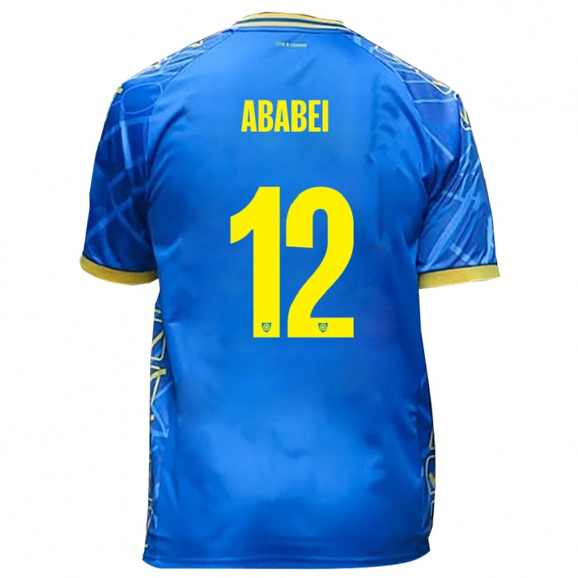 Danxen Kvinnor Leonardo Ababei #12 Himmelsblått Gult Hemmatröja Matchtröjor 2025/26 Tröjor T-Tröja