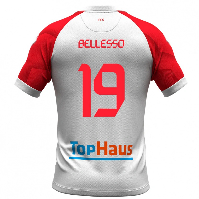 Danxen Kvinnor Daniele Bellesso #19 Vitt Rött Hemmatröja Matchtröjor 2025/26 Tröjor T-Tröja