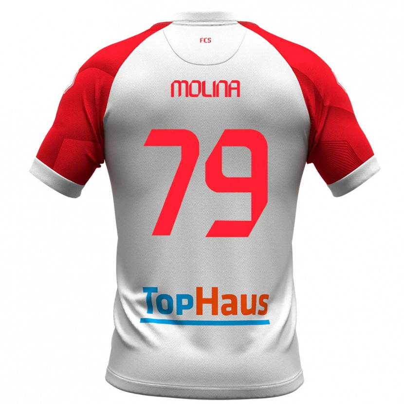 Danxen Kvinnor Salvatore Molina #79 Vitt Rött Hemmatröja Matchtröjor 2025/26 Tröjor T-Tröja