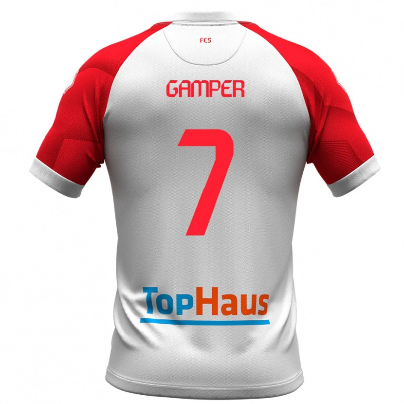 Danxen Kvinnor Hannes Gamper #7 Vitt Rött Hemmatröja Matchtröjor 2025/26 Tröjor T-Tröja
