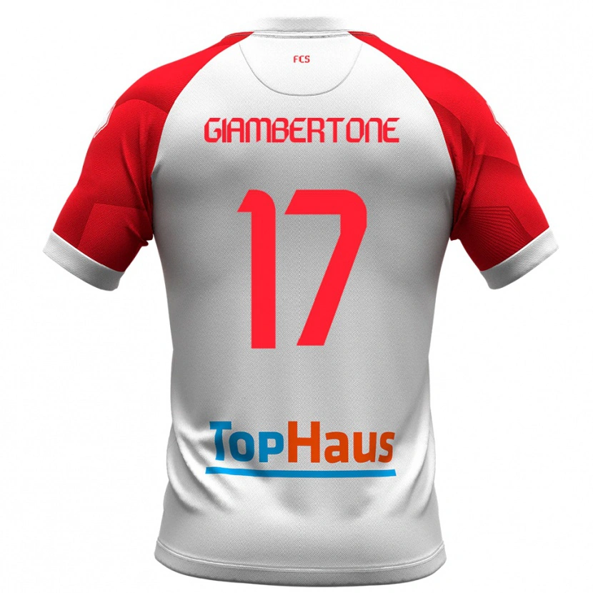 Danxen Kvinnor Fabio Giambertone #17 Vitt Rött Hemmatröja Matchtröjor 2025/26 Tröjor T-Tröja
