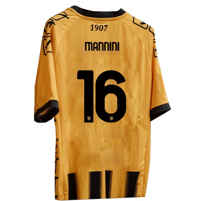 Danxen Kvinnor Mattia Mannini #16 Gult Svart Hemmatröja Matchtröjor 2025/26 Tröjor T-Tröja