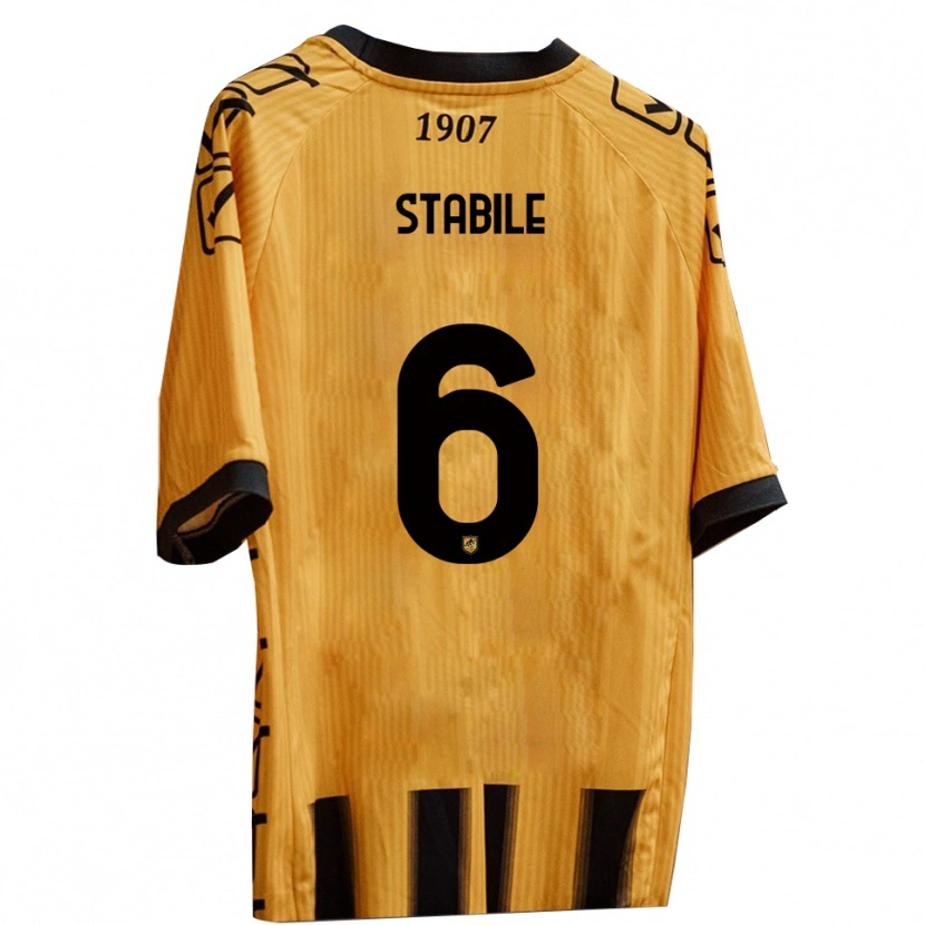 Danxen Kvinnor Giacomo Stabile #6 Gult Svart Hemmatröja Matchtröjor 2025/26 Tröjor T-Tröja