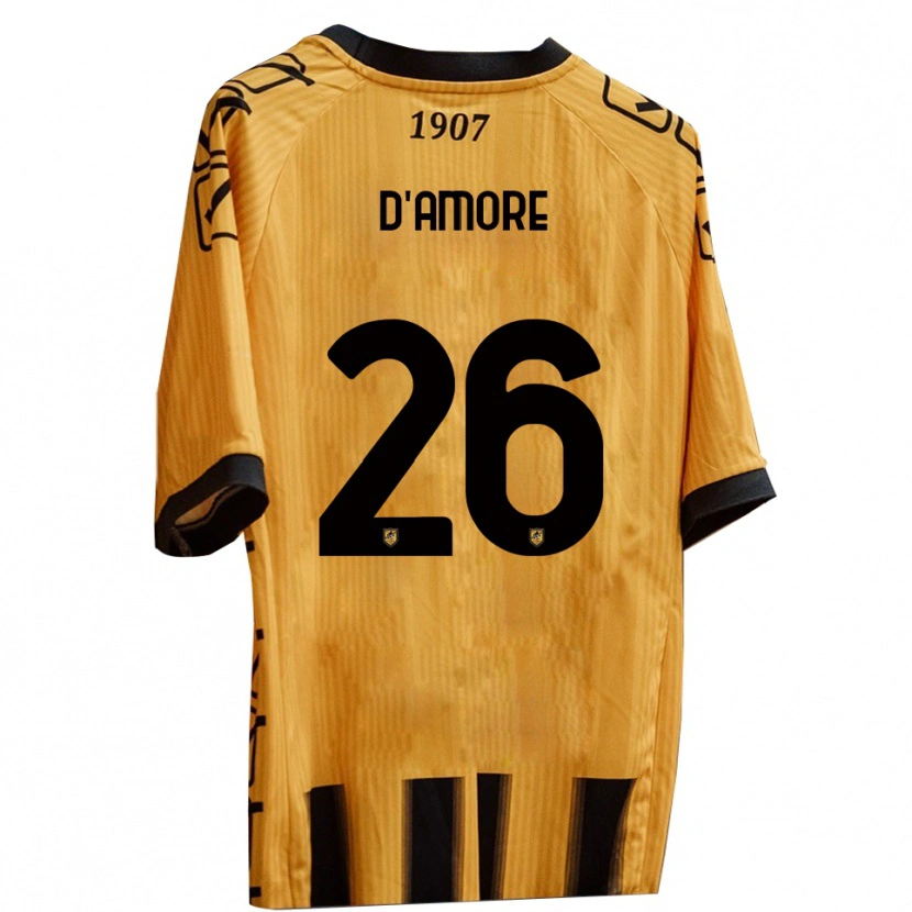 Danxen Kvinnor Francesco D'amore #26 Gult Svart Hemmatröja Matchtröjor 2025/26 Tröjor T-Tröja