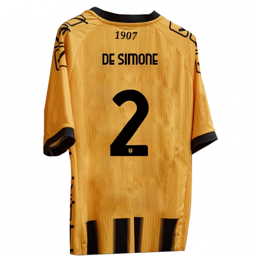 Danxen Kvinnor Marco De Simone #2 Gult Svart Hemmatröja Matchtröjor 2025/26 Tröjor T-Tröja