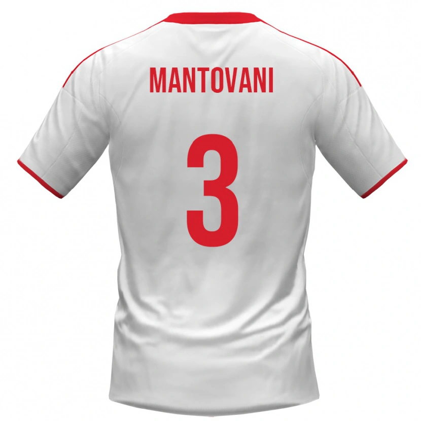 Danxen Kvinnor Valerio Mantovani #3 Vit Röd Hemmatröja Matchtröjor 2025/26 Tröjor T-Tröja