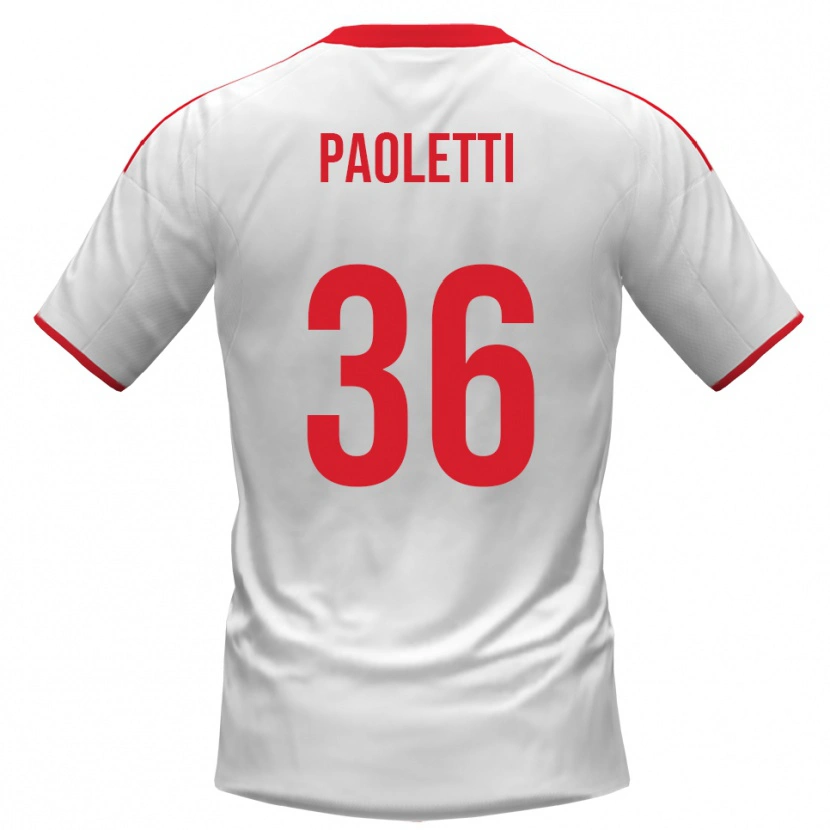 Danxen Kvinnor Flavio Paoletti #36 Vit Röd Hemmatröja Matchtröjor 2025/26 Tröjor T-Tröja