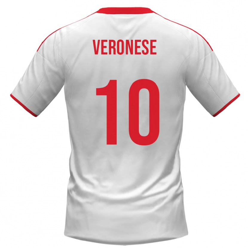 Danxen Kvinnor Filippo Veronese #10 Vit Röd Hemmatröja Matchtröjor 2025/26 Tröjor T-Tröja