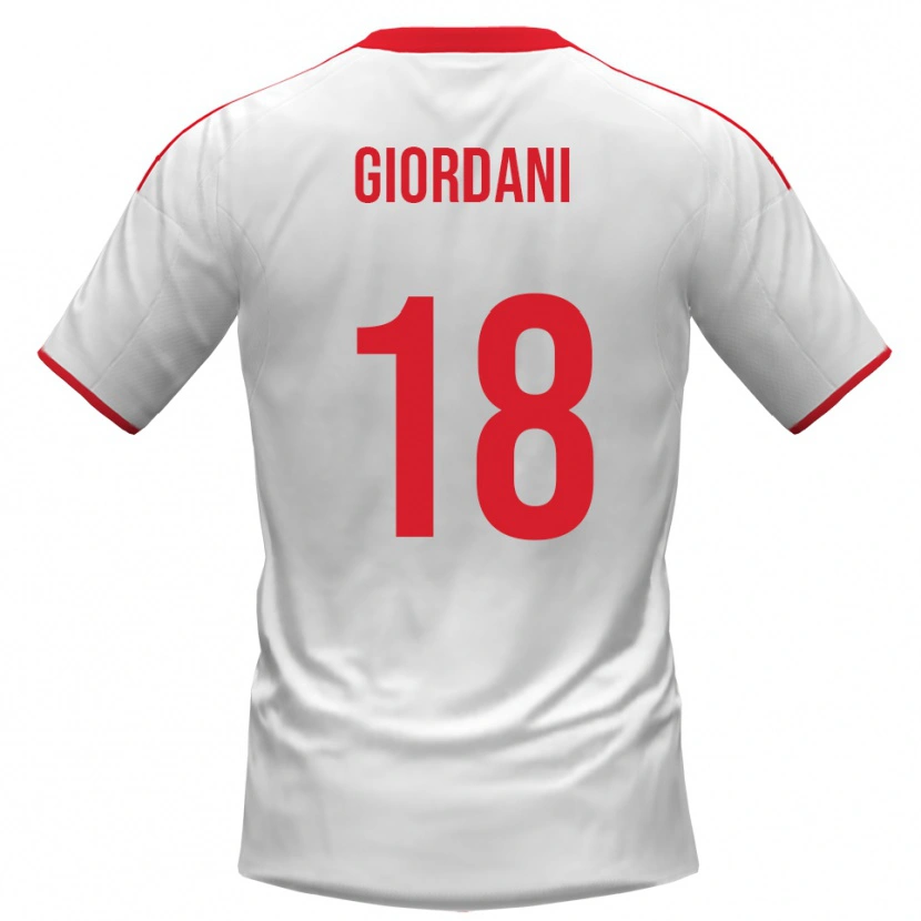 Danxen Kvinnor Andrea Giordani #18 Vit Röd Hemmatröja Matchtröjor 2025/26 Tröjor T-Tröja