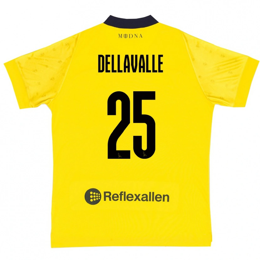 Danxen Kvinnor Alessandro Dellavalle #25 Gul Marinblå Hemmatröja Matchtröjor 2025/26 Tröjor T-Tröja