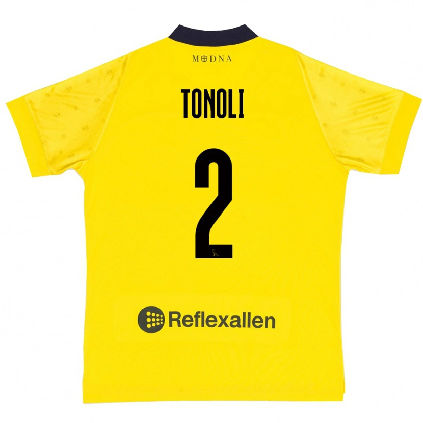 Danxen Kvinnor Daniel Tonoli #2 Gul Marinblå Hemmatröja Matchtröjor 2025/26 Tröjor T-Tröja
