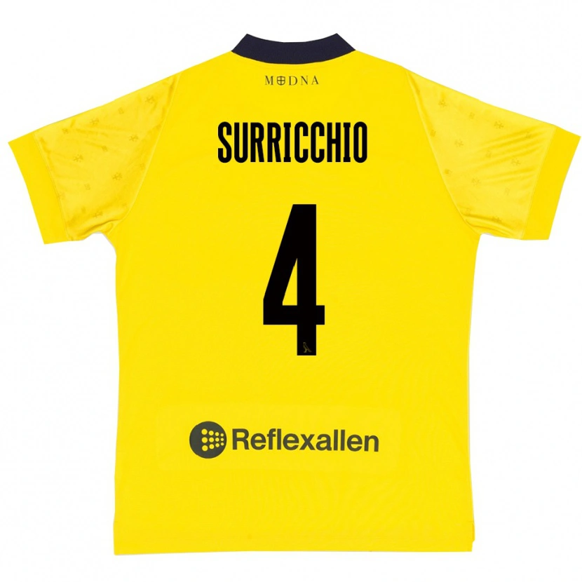 Danxen Kvinnor Jacopo Surricchio #4 Gul Marinblå Hemmatröja Matchtröjor 2025/26 Tröjor T-Tröja