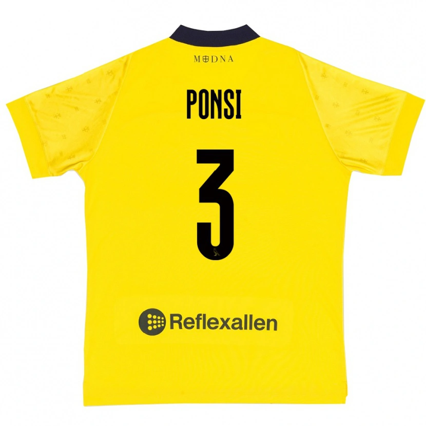 Danxen Kvinnor Fabio Ponsi #3 Gul Marinblå Hemmatröja Matchtröjor 2025/26 Tröjor T-Tröja