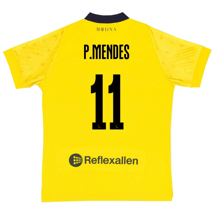 Danxen Kvinnor Pedro Mendes #11 Gul Marinblå Hemmatröja Matchtröjor 2025/26 Tröjor T-Tröja