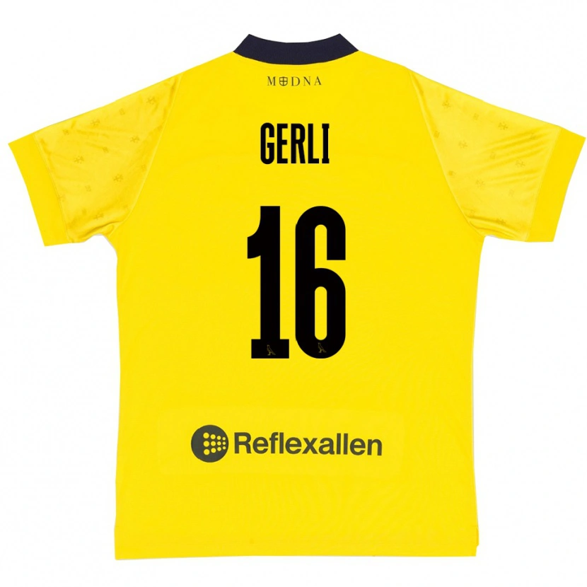 Danxen Kvinnor Fabio Gerli #16 Gul Marinblå Hemmatröja Matchtröjor 2025/26 Tröjor T-Tröja